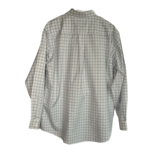Jos. A. Bank Light Blue & White Plaid Long-sleeve Dress Shirt, Large, Pre-owned - Picture 4 of 7